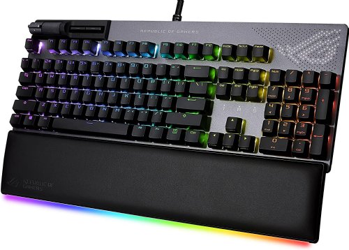 ASUS ROG Strix Flare II 100% RGB Gaming Keyboard, ROG NX Red Mechanical switches, PBT doubleshot keycaps, 8k Hz Polling, Sound-dampening Foam, Media Controls...