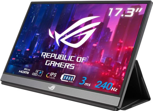 ASUS ROG Strix XG17AHPE 17.3in Portable Gaming Monitor, 1080P Full HD (1920 x 1080), IPS, 240Hz, Adaptive-Sync, Eye Care, Micro-HDMI USB-C, 3 Hour Battery Life...