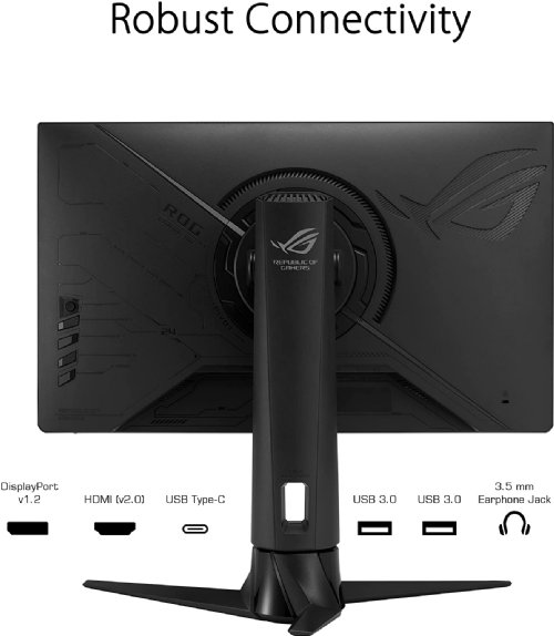 ASUS ROG Strix 24.5" 1080P Gaming Monitor (XG256Q) - Full HD,Fast IPS, 180Hz, 1ms, G-Sync Compatible, DisplayPort,HDMI, Tripod socket for Webcam, DisplayHDR400...