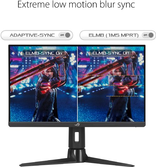 ASUS ROG Strix 24.5" 1080P HDR Gaming-Monitor - Full HD, Fast IPS, 240Hz, 1ms, Extreme Low Motion Blur Sync, G-Sync compatible-KVM-support, Tripod socket for Webcam...