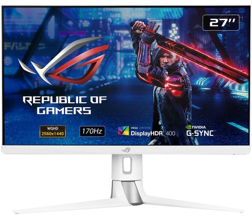 ASUS ROG Strix  27" 1440P HDR Gaming Monitor (XG27AQ-W), White, QHD (2560 x 1440), Fast IPS, 170Hz, 1ms, Adaptive Sync/G-sync Compatible, Eye Care, HDMI, DisplayPort...