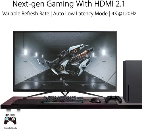 ASUS ROG Strix 43 4K HDR DSC Gaming Monitor (XG43UQ) - UHD (3840 x 2160), 144Hz, 1ms, HDMI 2.1, Extreme Low Motion Blur Sync, FreeSync Premium Pro, DCI-P3 90%...