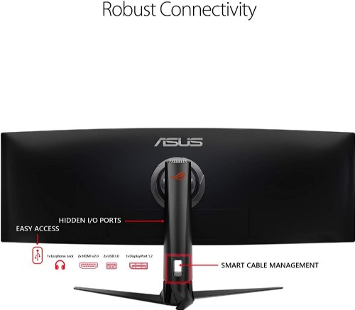 ASUS ROG Strix XG49VQ 49 144Hz Dual Full HD Curved Gaming Monitor, FreeSync, 144Hz Dual Full HD HDR Eye Care with Displayport, HDMI...