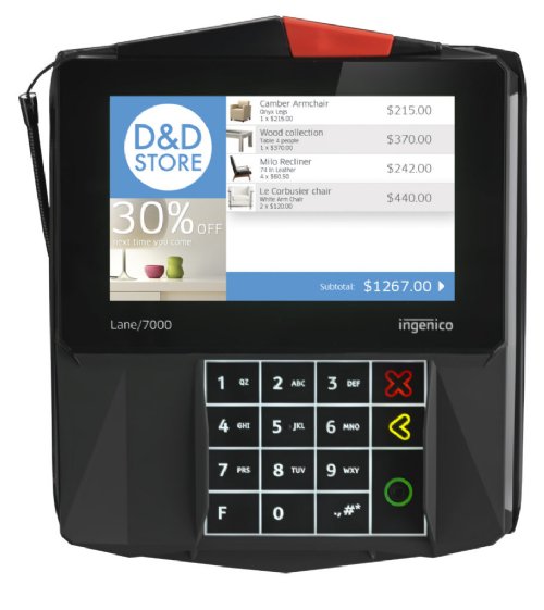 Ingenico Lane/7000 Cloud EMV antimicrobial reader